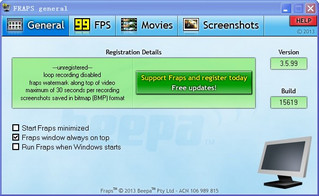 Fraps游戏录像抓屏 3.5.99 最新版软件截图
