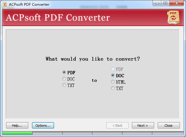 ACPsoft PDF Converter （PDF转WORD） 2.0 绿色便携版