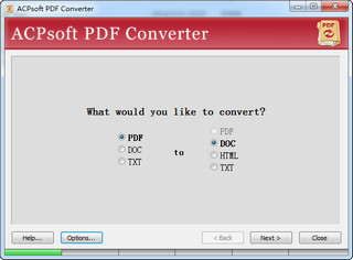 ACPsoft PDF Converter （PDF转WORD） 2.0 绿色便携版软件截图