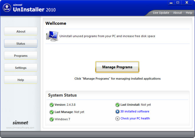 Simnet Uninstaller 应用程序卸载 2.4.3.8