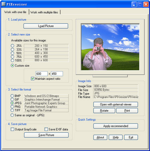 PIXresizer(批量转换图片格式软件)