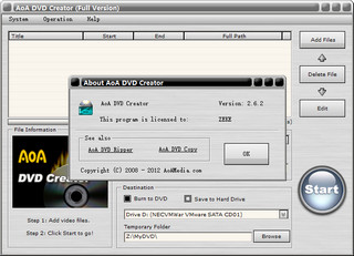AoA DVD Creator 2.6.2 完全版软件截图