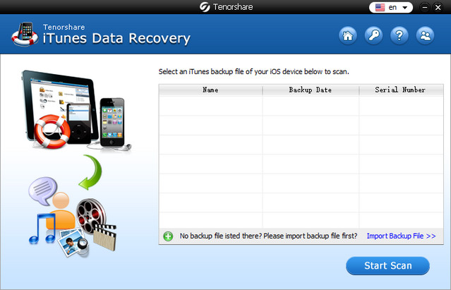 Tenorshare iTunes Data Recovery 4.5.0.0 特别版
