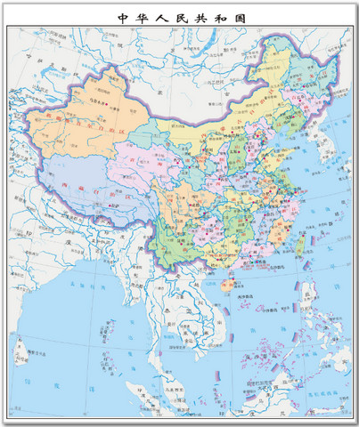 中国竖版地图2014