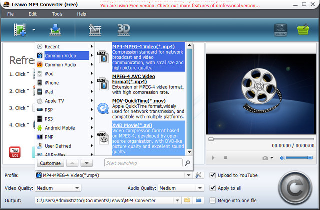 Leawo MP4 Converter（Free）