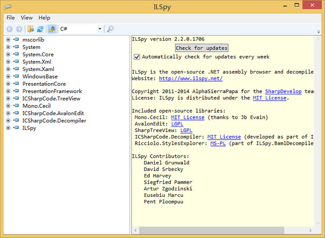 ILSpy 反编译 2.2.0.1706 免费版