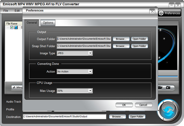 Emicsoft MP4 WMV MPEG AVI to FLV Converter