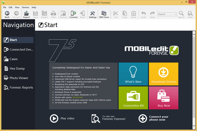 MOBILedit! Forensic 手机数据提取工具