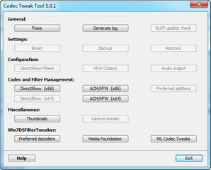 Codec Tweak Tool 解码检测器移除工具 5.9.1 绿色版软件截图
