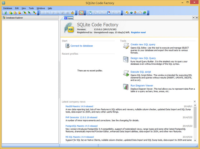 SQLite Code Factory