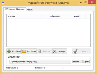 MgoSoft PDF Password Remover 8.2.106 特别版软件截图