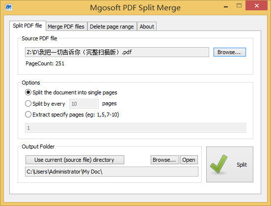 MgoSoft PDF Split Merge