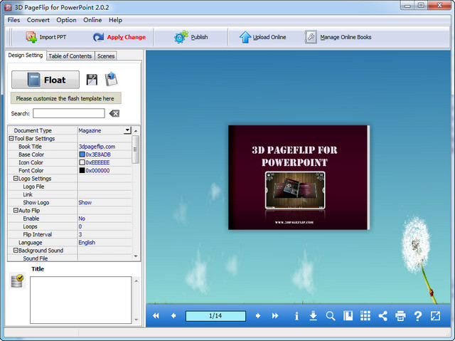 3D PageFlip for PowerPoint 2.0.2 便携版
