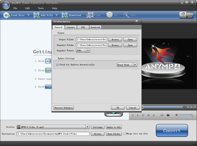 AnyMP4 Video Converter Ultimate 视频格式转换