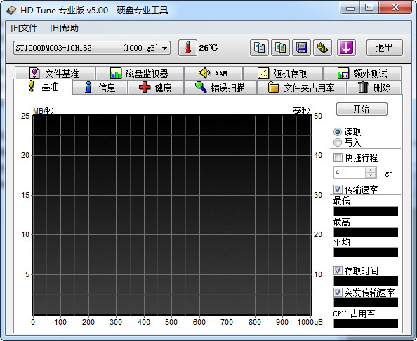 移动硬盘检测工具 HD Tune 5.0 中文专业版