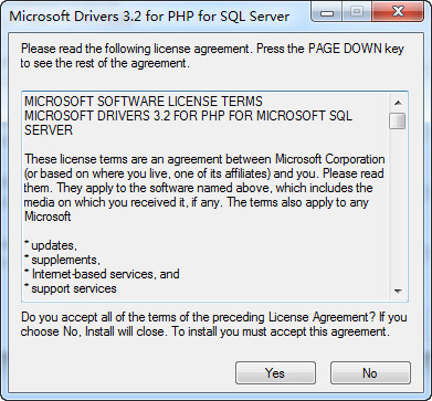 Microsoft Drivers for PHP for SQL Server