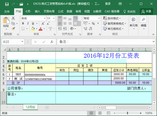 Excel工资管理系统 4.42软件截图