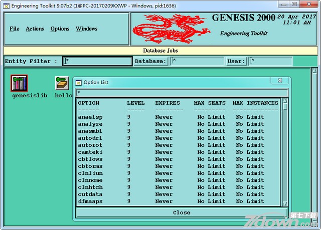 Genesis2000 9.7b 破解版 64位