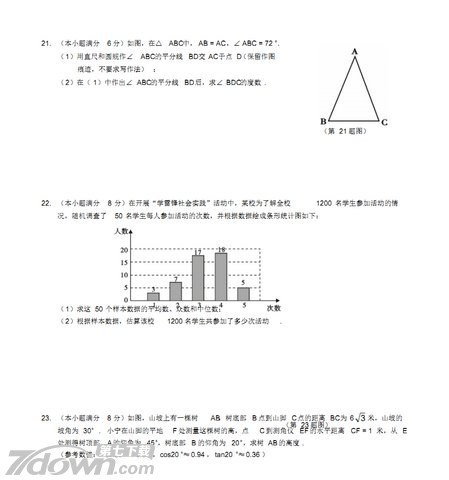 2017中考数学模拟试题