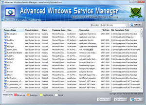 高级Windows服务管理器 6.0 免费版软件截图