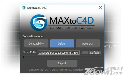 3DMax模型导入C4D插件MaxToC4D 最新破解版