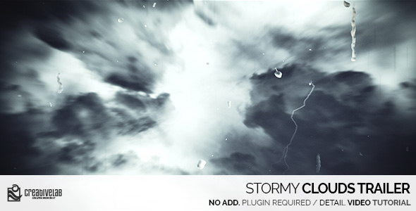 AE闪电文字标题Stormy Clouds Trailer