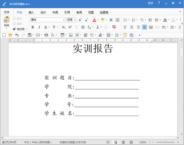 实训报告模板