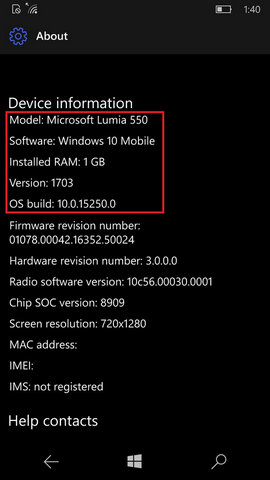 Windows 10 Mobile Build 15250