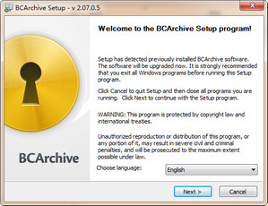 BCArchive 加密锁 2.07.0.5 免费版软件截图