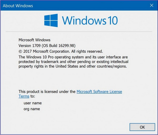 Windows10 Build 16299.98更新补丁