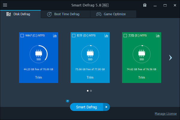 智能磁盘整理工具 Smart Defrag 5