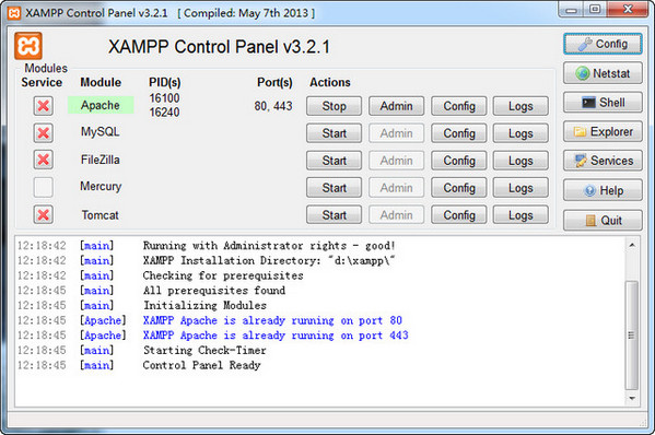 xampp control panel 3.2.2