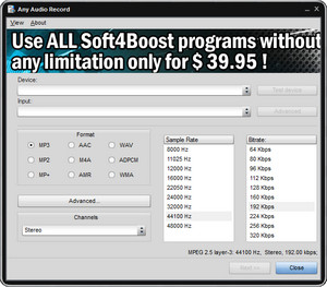 Soft4Boost Any Audio Record 5.7.7.777 免费版软件截图