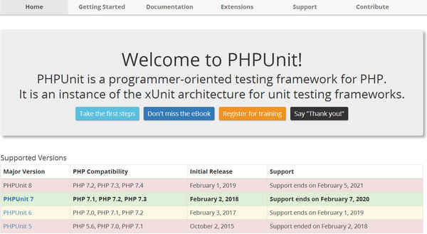 PHPUnit 7 7.0.3