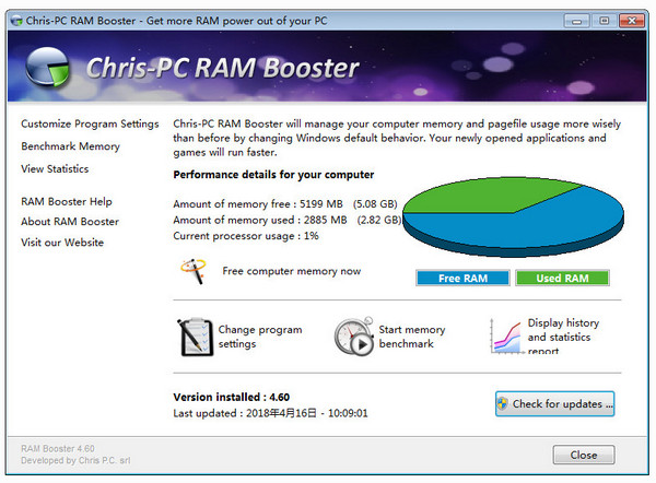 Chris-PC RAM Booster注册版 4.60 中文免费版