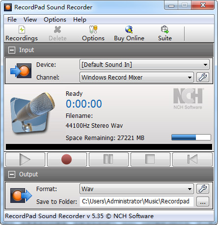RecordPad 电脑录音软件 5.35 免费版