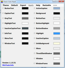 Classic Color Panel 系统窗口颜色修改工具 1.10 免费版软件截图