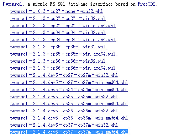 Pymssql Win64