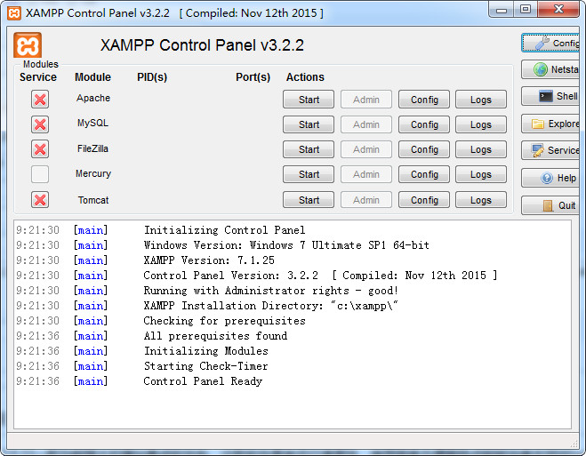 XAMPP for Windows 7.0.33