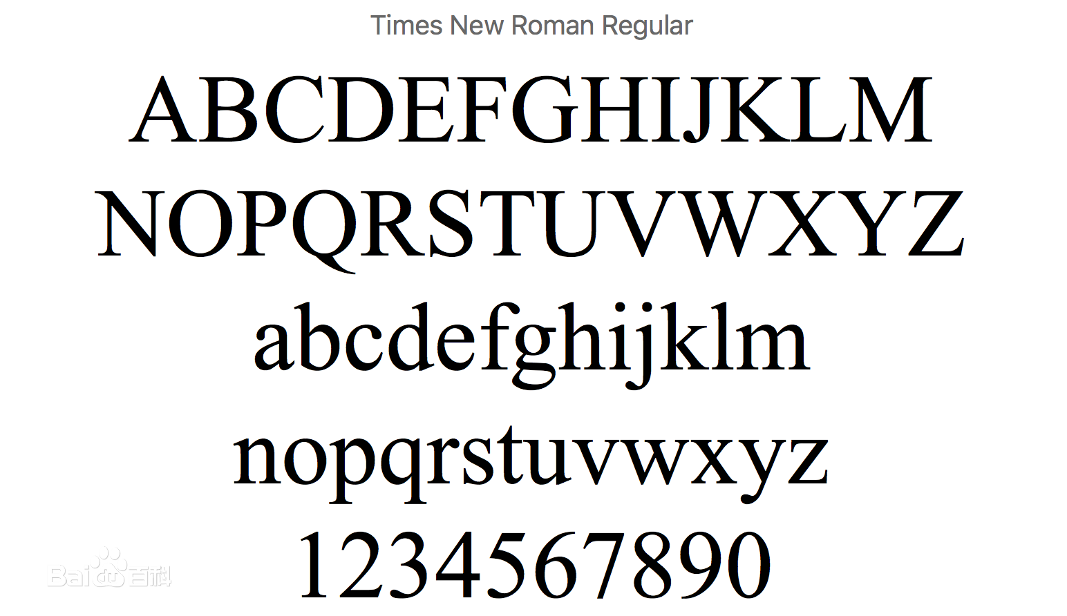 Times New Roman字体